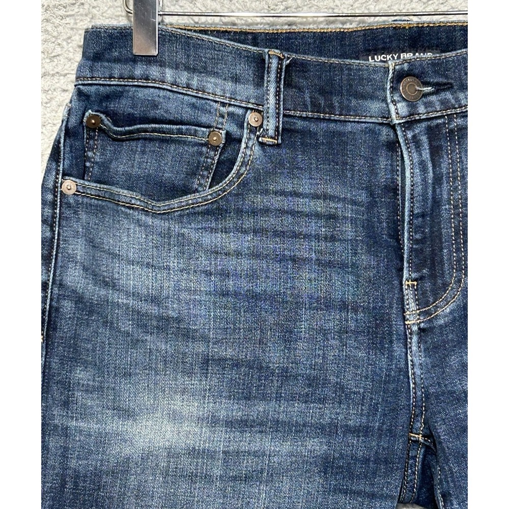 Lucky Brand 110 Slim Jeans Mens 32x29 Blue Medium Wash Excellent Stretch Denim - Picture 2 of 16